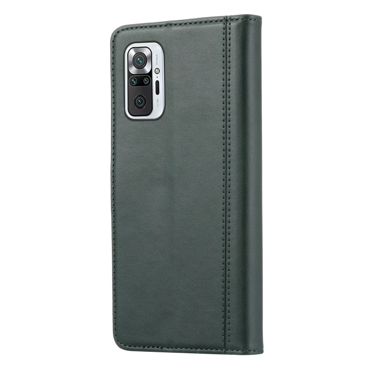 For Xiaomi Redmi Note 10 4G / Note 10S Calf Texture Double Fold Clasp Horizontal Flip Leather Case with Photo Frame & Holder & Card Slots & Wallet