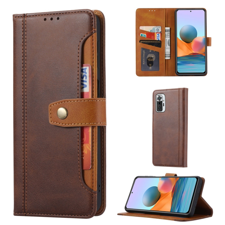 For Xiaomi Redmi Note 10 4G / Note 10S Calf Texture Double Fold Clasp Horizontal Flip Leather Case with Photo Frame & Holder & Card Slots & Wallet