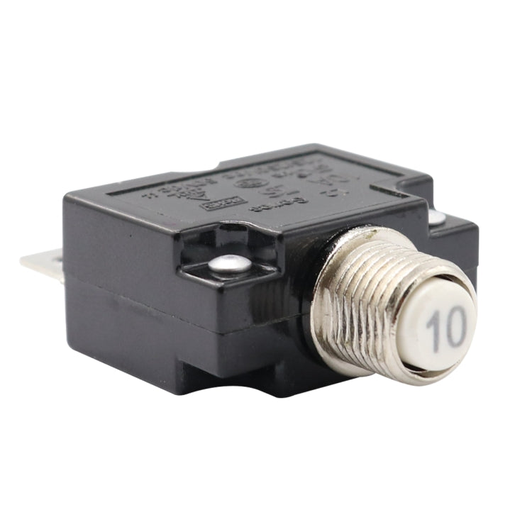 L2 Series 50V Car Overload Protector Manual Reset DC Circuit Breaker with Waterproof Cover, Current:10A