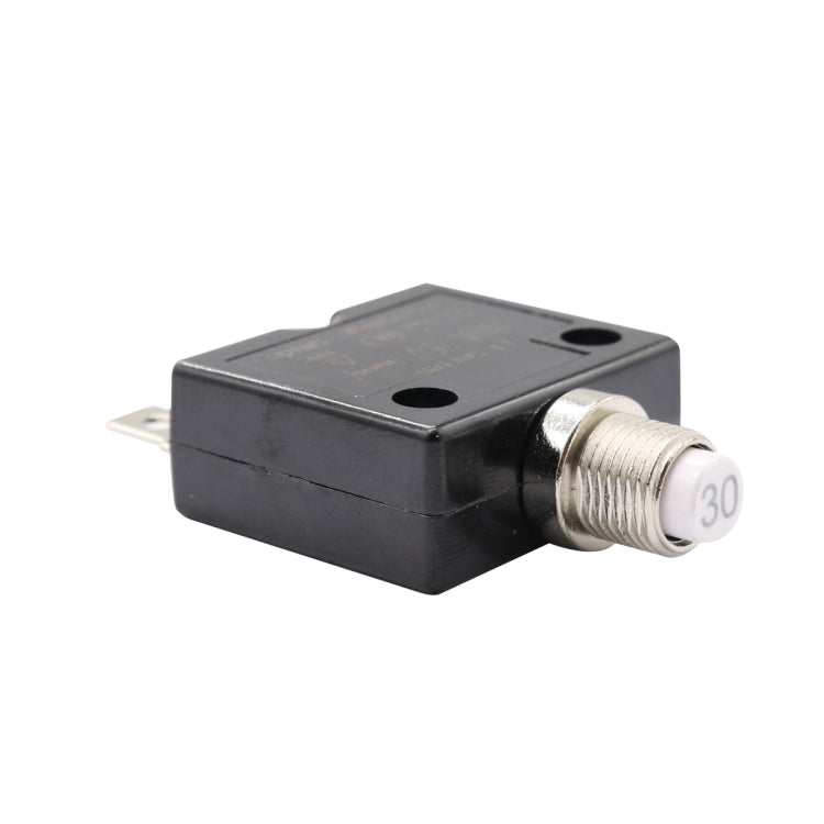 L2 Series 50V Car Overload Protector Manual Reset DC Circuit Breaker with Waterproof Cover, Current:30A