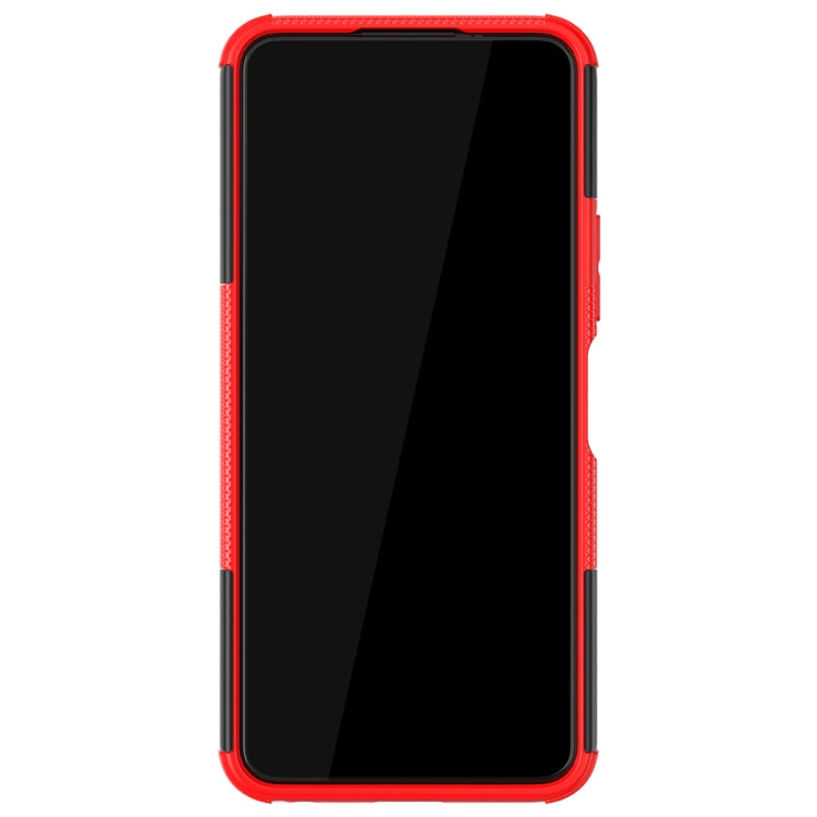 For vivo Y20 Tire Texture Shockproof TPU+PC Protective Case with Holder