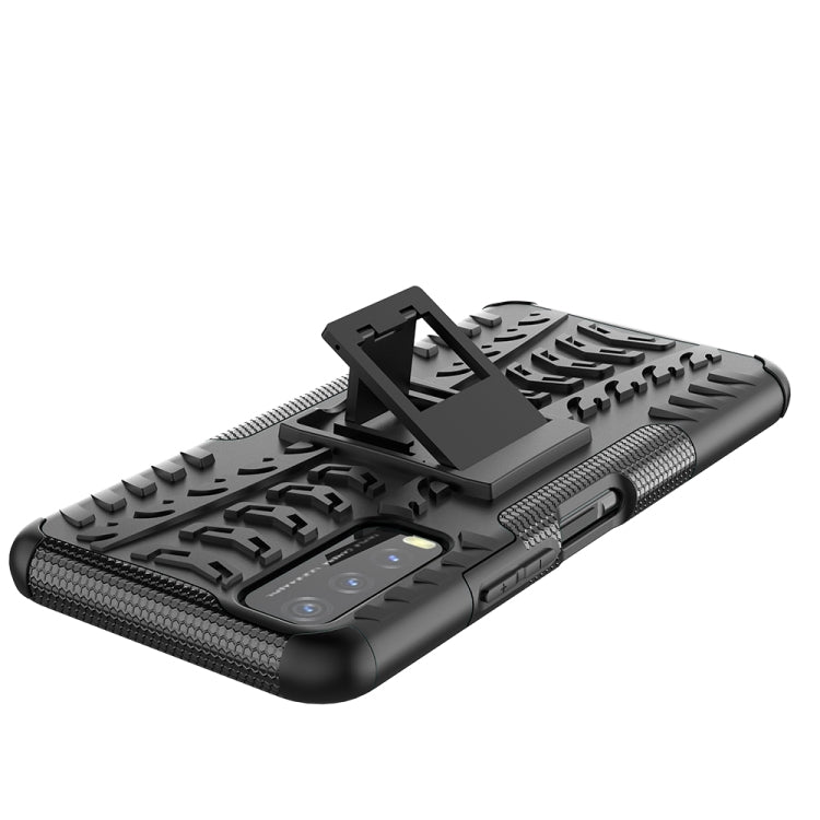 For vivo Y20 Tire Texture Shockproof TPU+PC Protective Case with Holder