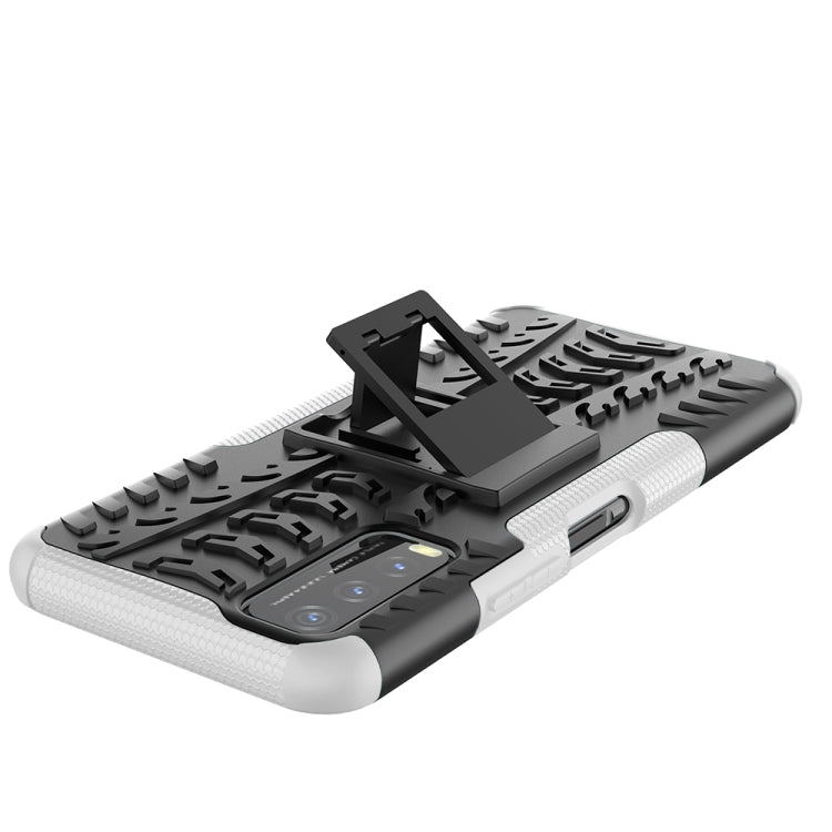 For vivo Y20 Tire Texture Shockproof TPU+PC Protective Case with Holder