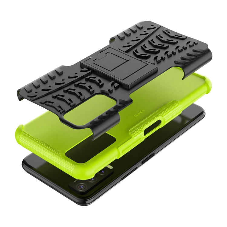 For vivo Y20 Tire Texture Shockproof TPU+PC Protective Case with Holder