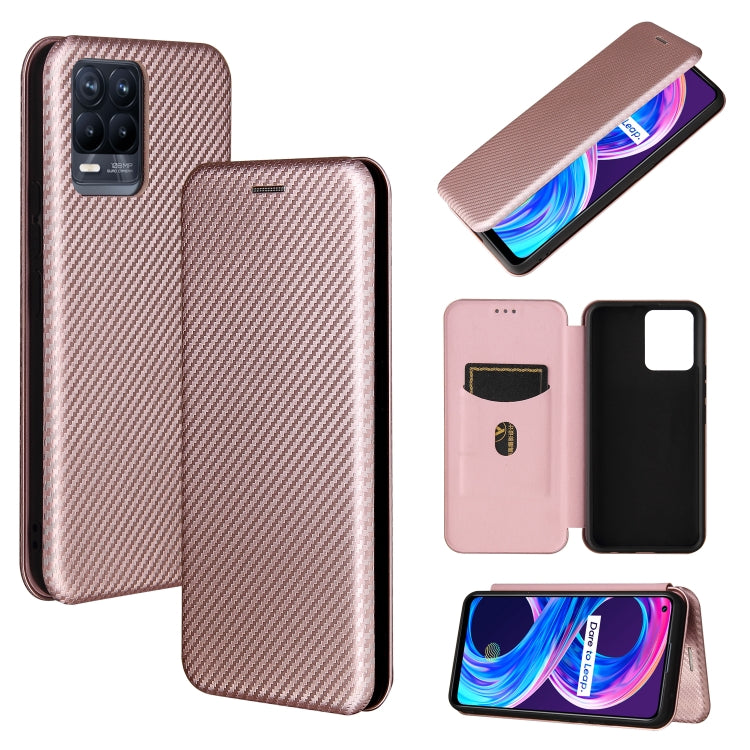 For OPPO Realme 8 / 8 Pro Carbon Fiber Texture Horizontal Flip TPU + PC + PU Leather Case with Card Slot