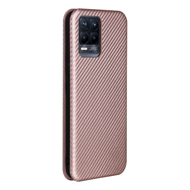 For OPPO Realme 8 / 8 Pro Carbon Fiber Texture Horizontal Flip TPU + PC + PU Leather Case with Card Slot