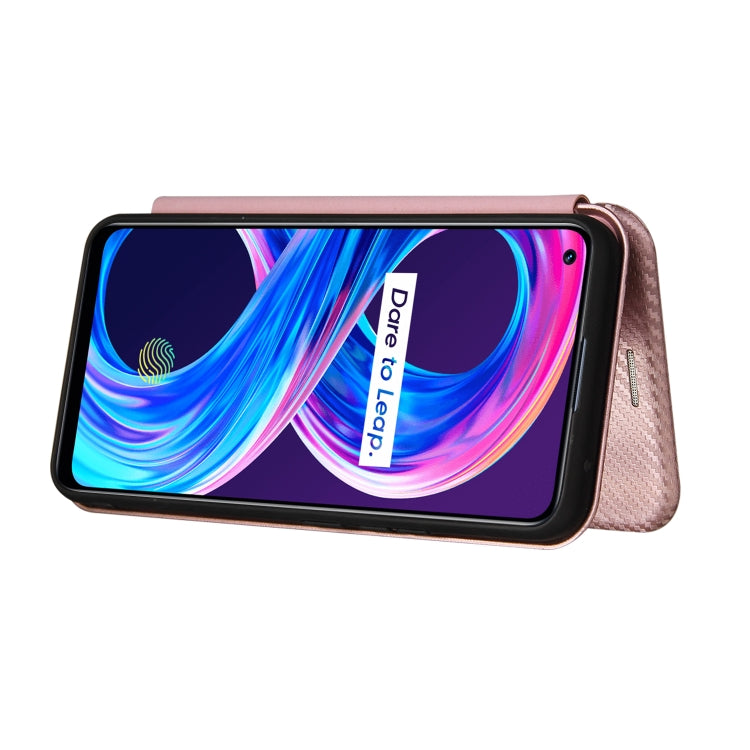 For OPPO Realme 8 / 8 Pro Carbon Fiber Texture Horizontal Flip TPU + PC + PU Leather Case with Card Slot