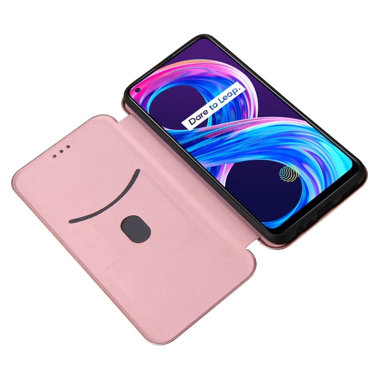 For OPPO Realme 8 / 8 Pro Carbon Fiber Texture Horizontal Flip TPU + PC + PU Leather Case with Card Slot