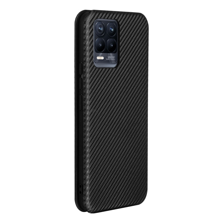For OPPO Realme 8 / 8 Pro Carbon Fiber Texture Horizontal Flip TPU + PC + PU Leather Case with Card Slot