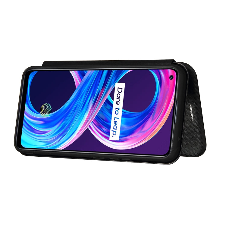 For OPPO Realme 8 / 8 Pro Carbon Fiber Texture Horizontal Flip TPU + PC + PU Leather Case with Card Slot