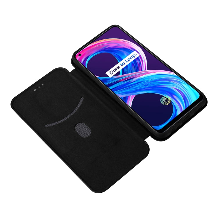 For OPPO Realme 8 / 8 Pro Carbon Fiber Texture Horizontal Flip TPU + PC + PU Leather Case with Card Slot