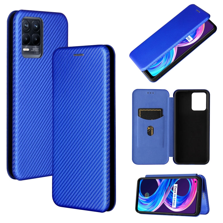 For OPPO Realme 8 / 8 Pro Carbon Fiber Texture Horizontal Flip TPU + PC + PU Leather Case with Card Slot