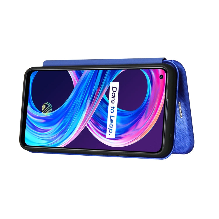 For OPPO Realme 8 / 8 Pro Carbon Fiber Texture Horizontal Flip TPU + PC + PU Leather Case with Card Slot