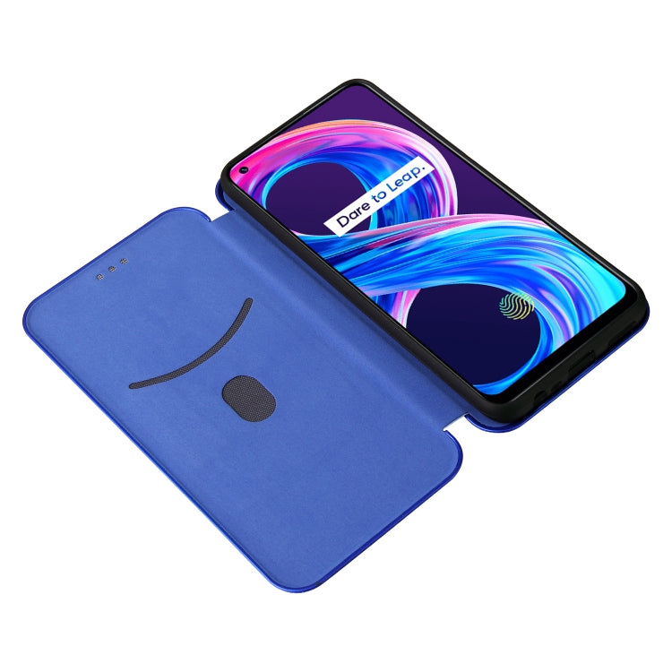 For OPPO Realme 8 / 8 Pro Carbon Fiber Texture Horizontal Flip TPU + PC + PU Leather Case with Card Slot