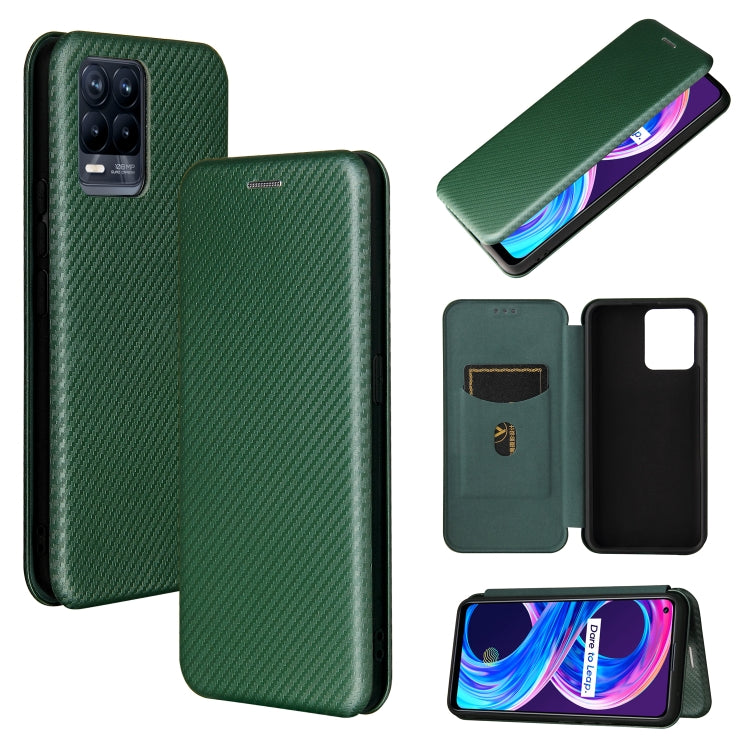 For OPPO Realme 8 / 8 Pro Carbon Fiber Texture Horizontal Flip TPU + PC + PU Leather Case with Card Slot
