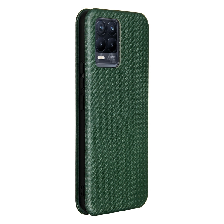 For OPPO Realme 8 / 8 Pro Carbon Fiber Texture Horizontal Flip TPU + PC + PU Leather Case with Card Slot