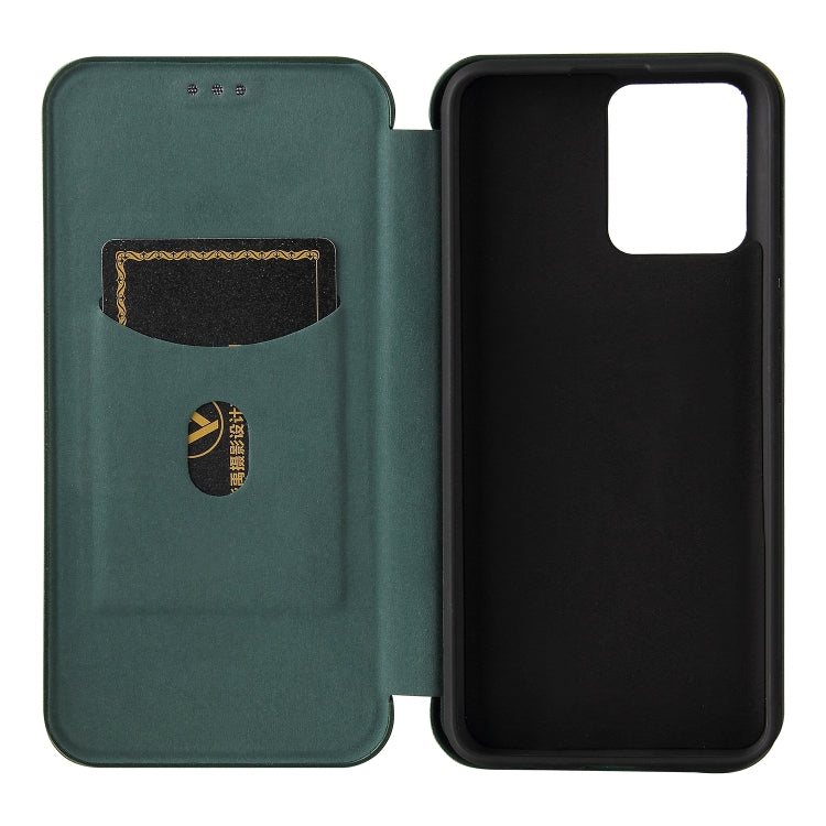 For OPPO Realme 8 / 8 Pro Carbon Fiber Texture Horizontal Flip TPU + PC + PU Leather Case with Card Slot
