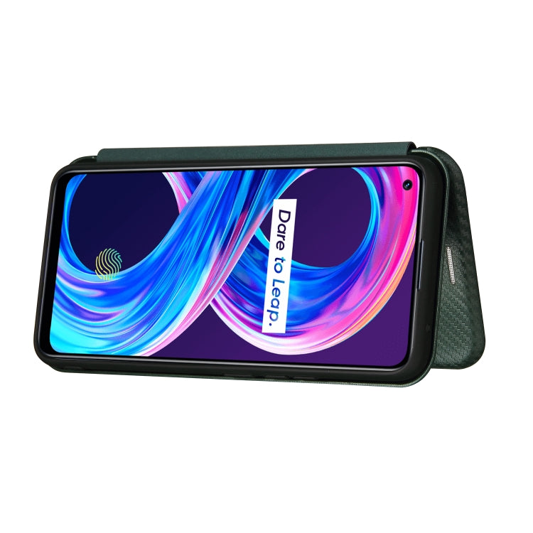 For OPPO Realme 8 / 8 Pro Carbon Fiber Texture Horizontal Flip TPU + PC + PU Leather Case with Card Slot