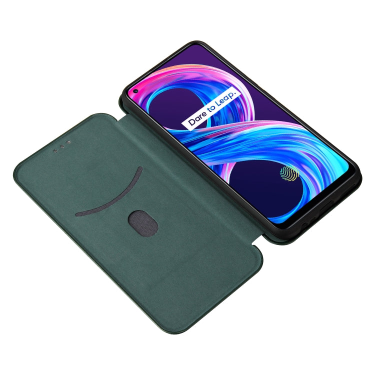 For OPPO Realme 8 / 8 Pro Carbon Fiber Texture Horizontal Flip TPU + PC + PU Leather Case with Card Slot