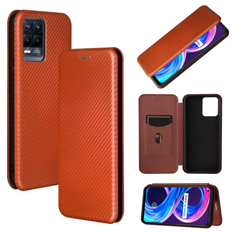 For OPPO Realme 8 / 8 Pro Carbon Fiber Texture Horizontal Flip TPU + PC + PU Leather Case with Card Slot