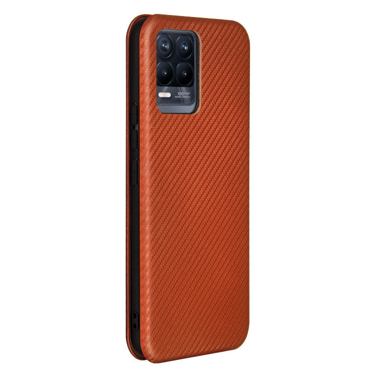For OPPO Realme 8 / 8 Pro Carbon Fiber Texture Horizontal Flip TPU + PC + PU Leather Case with Card Slot