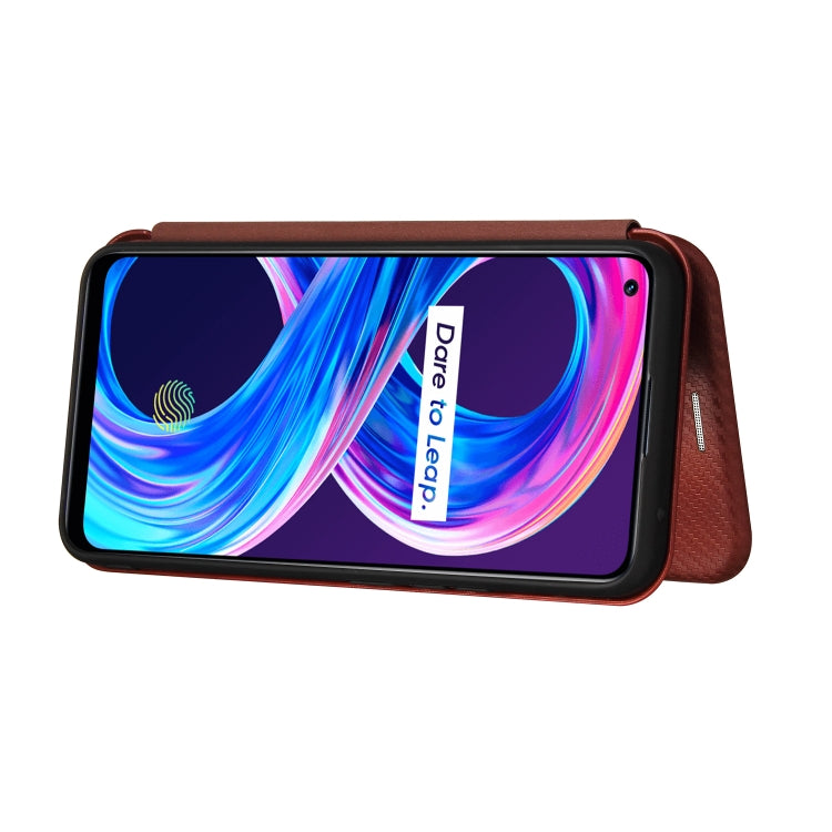 For OPPO Realme 8 / 8 Pro Carbon Fiber Texture Horizontal Flip TPU + PC + PU Leather Case with Card Slot