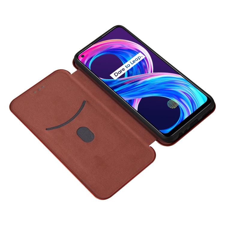 For OPPO Realme 8 / 8 Pro Carbon Fiber Texture Horizontal Flip TPU + PC + PU Leather Case with Card Slot