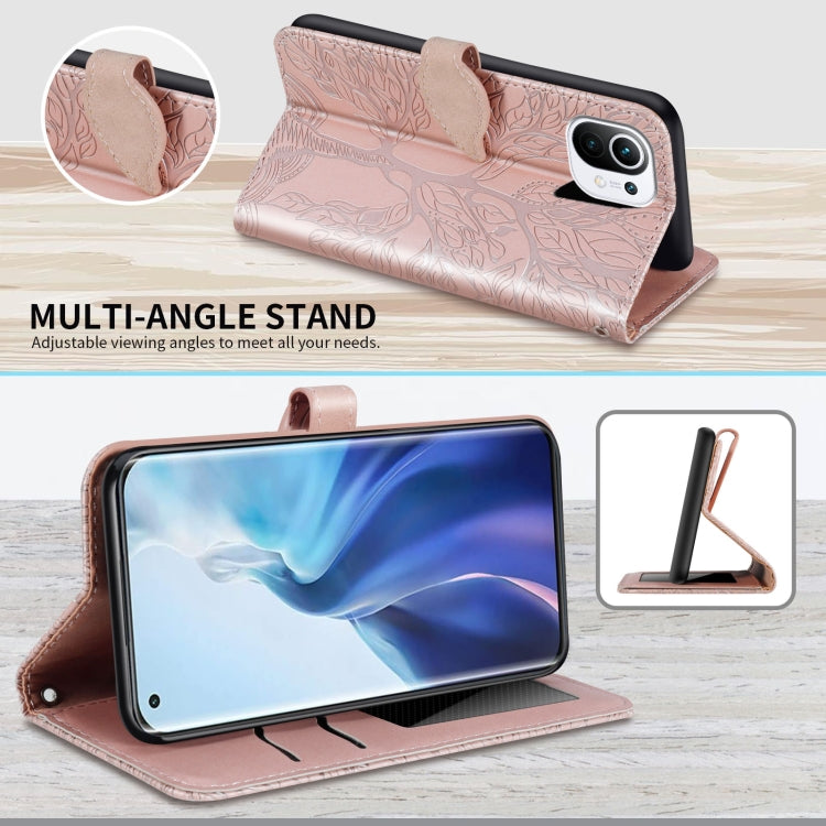 For Xiaomi Mi 11 Life of Tree Embossing Pattern Horizontal Flip Leather Case with Holder & Card Slot & Wallet & Photo Frame & Lanyard
