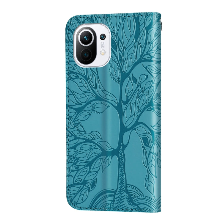 For Xiaomi Mi 11 Life of Tree Embossing Pattern Horizontal Flip Leather Case with Holder & Card Slot & Wallet & Photo Frame & Lanyard