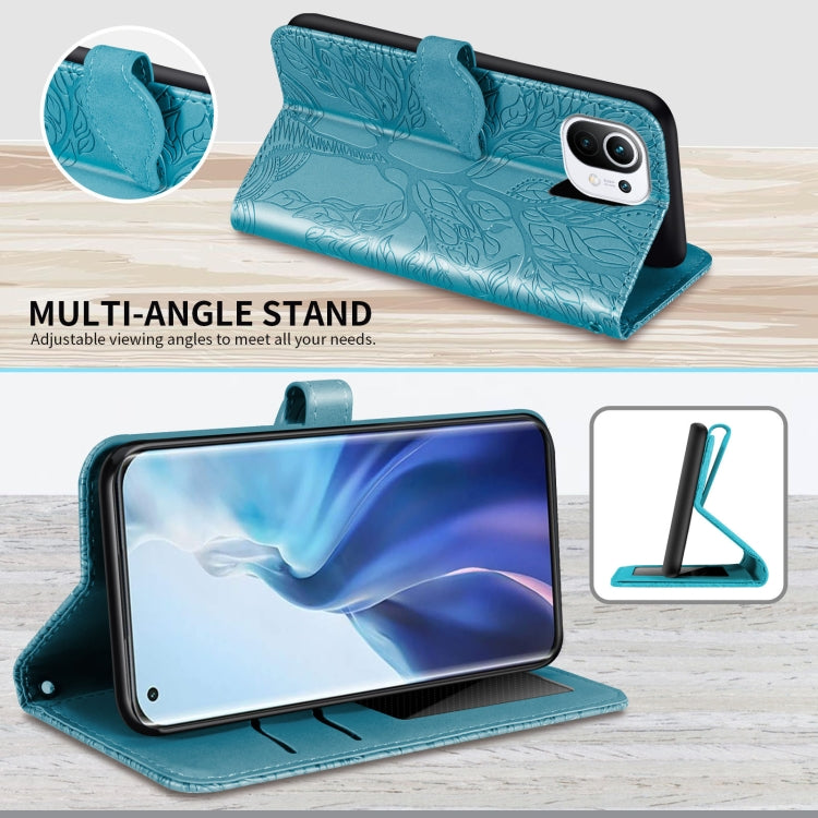 For Xiaomi Mi 11 Life of Tree Embossing Pattern Horizontal Flip Leather Case with Holder & Card Slot & Wallet & Photo Frame & Lanyard