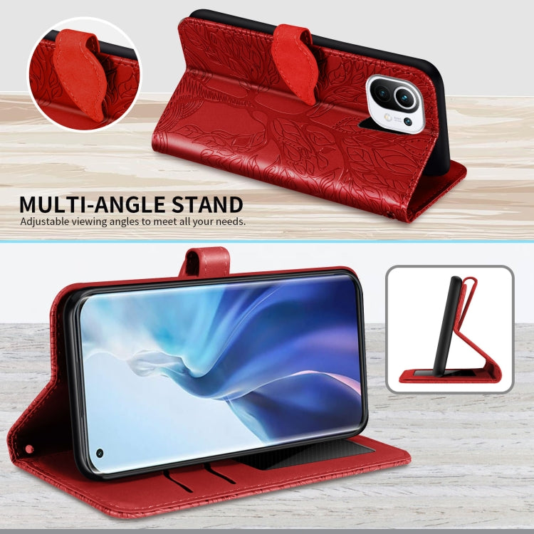 For Xiaomi Mi 11 Life of Tree Embossing Pattern Horizontal Flip Leather Case with Holder & Card Slot & Wallet & Photo Frame & Lanyard