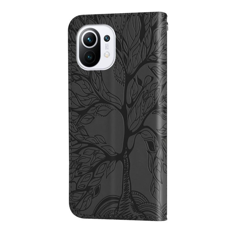 For Xiaomi Mi 11 Life of Tree Embossing Pattern Horizontal Flip Leather Case with Holder & Card Slot & Wallet & Photo Frame & Lanyard