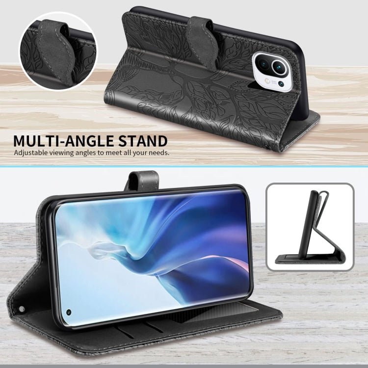 For Xiaomi Mi 11 Life of Tree Embossing Pattern Horizontal Flip Leather Case with Holder & Card Slot & Wallet & Photo Frame & Lanyard