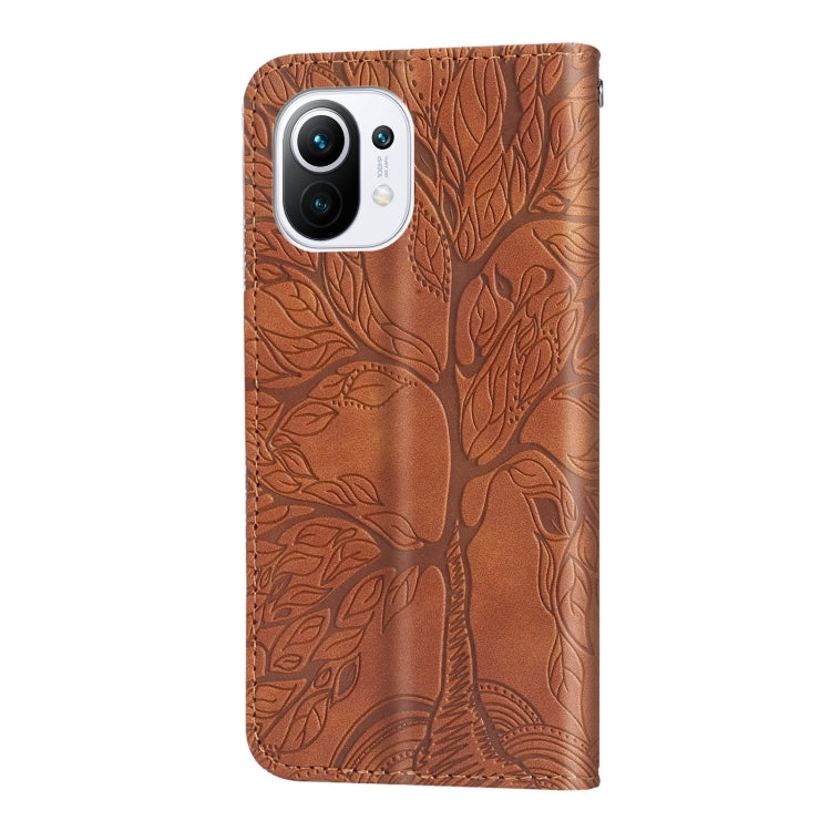 For Xiaomi Mi 11 Life of Tree Embossing Pattern Horizontal Flip Leather Case with Holder & Card Slot & Wallet & Photo Frame & Lanyard