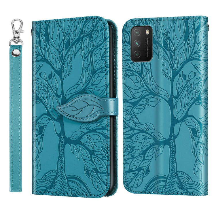 For Xiaomi Poco M3 Life of Tree Embossing Pattern Horizontal Flip Leather Case with Holder & Card Slot & Wallet & Photo Frame & Lanyard