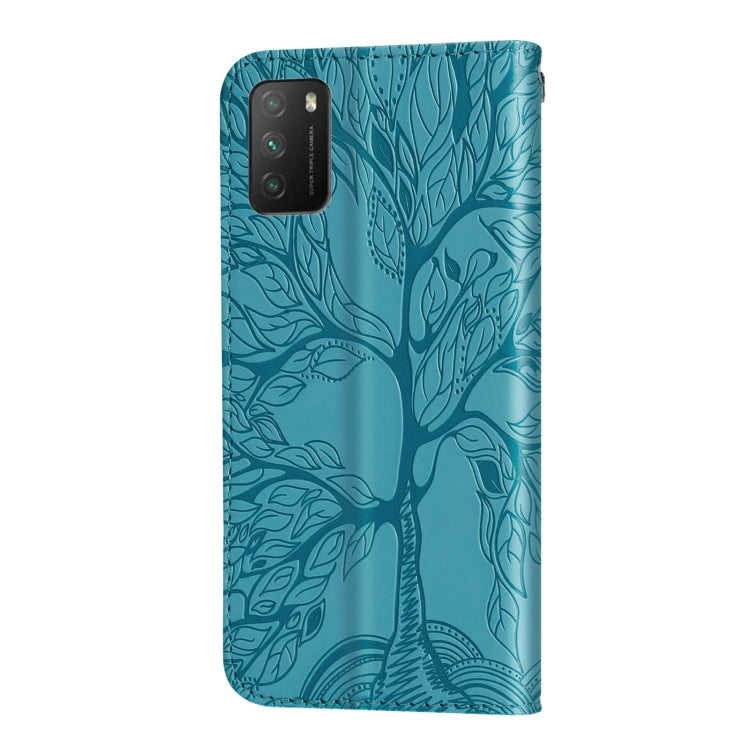 For Xiaomi Poco M3 Life of Tree Embossing Pattern Horizontal Flip Leather Case with Holder & Card Slot & Wallet & Photo Frame & Lanyard