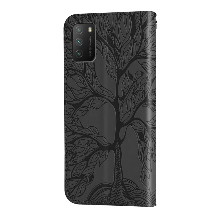 For Xiaomi Poco M3 Life of Tree Embossing Pattern Horizontal Flip Leather Case with Holder & Card Slot & Wallet & Photo Frame & Lanyard