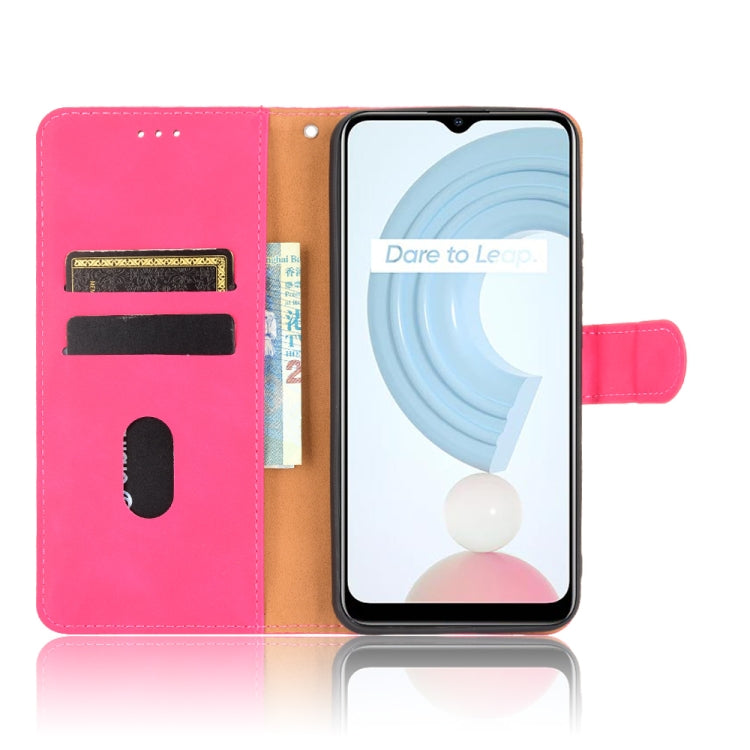 For OPPO Realme C21 Solid Color Skin Feel Magnetic Buckle Horizontal Flip Calf Texture PU Leather Case with Holder & Card Slots & Wallet