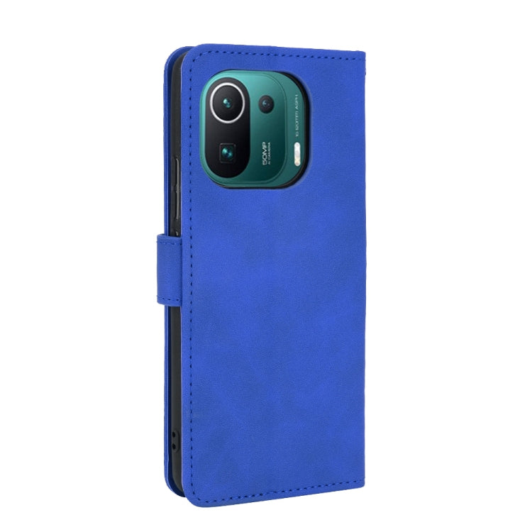 For Xiaomi Mi 11 Pro Solid Color Skin Feel Magnetic Buckle Horizontal Flip Calf Texture PU Leather Case with Holder & Card Slots & Wallet