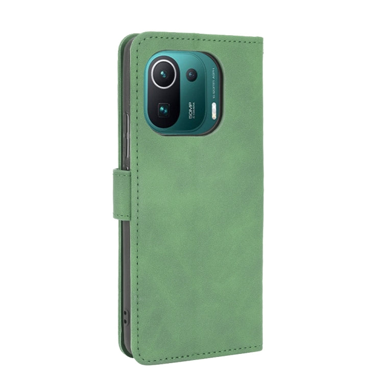 For Xiaomi Mi 11 Pro Solid Color Skin Feel Magnetic Buckle Horizontal Flip Calf Texture PU Leather Case with Holder & Card Slots & Wallet