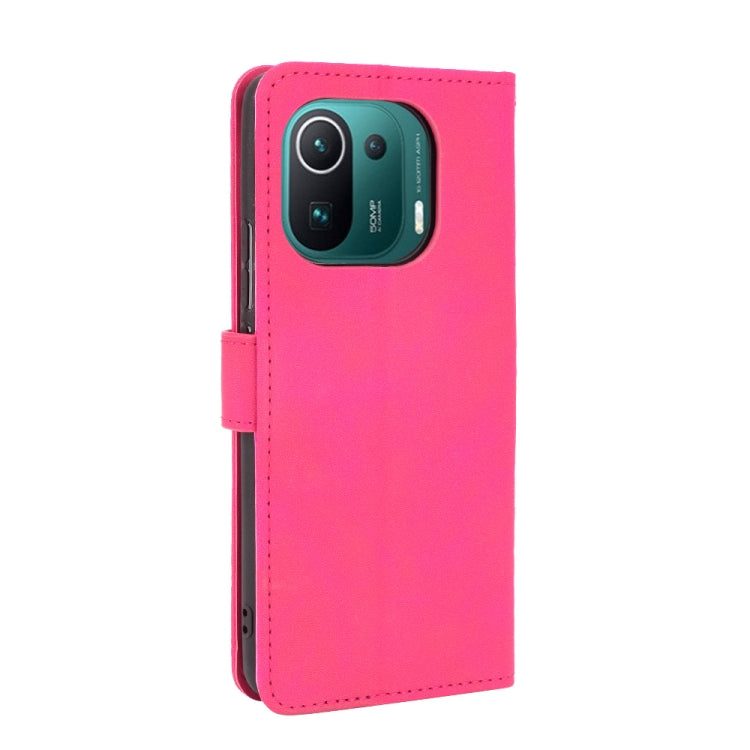 For Xiaomi Mi 11 Pro Solid Color Skin Feel Magnetic Buckle Horizontal Flip Calf Texture PU Leather Case with Holder & Card Slots & Wallet