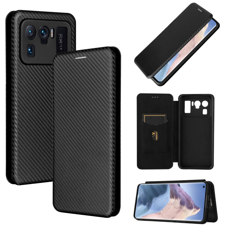 For Xiaomi Mi 11 Ultra Carbon Fiber Texture Horizontal Flip TPU + PC + PU Leather Case with Card Slot