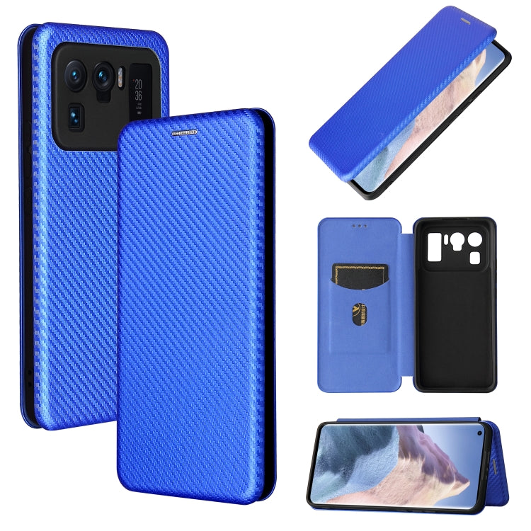 For Xiaomi Mi 11 Ultra Carbon Fiber Texture Horizontal Flip TPU + PC + PU Leather Case with Card Slot