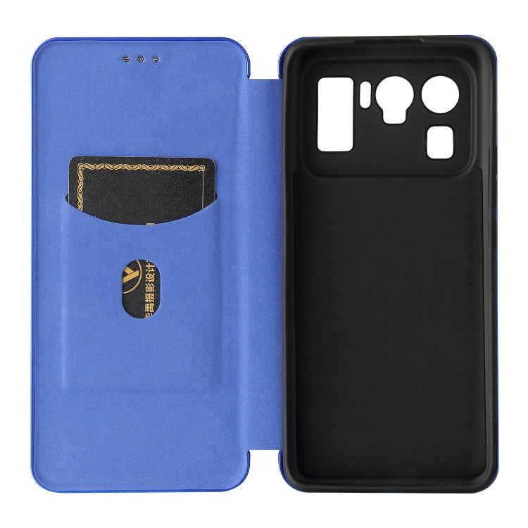 For Xiaomi Mi 11 Ultra Carbon Fiber Texture Horizontal Flip TPU + PC + PU Leather Case with Card Slot