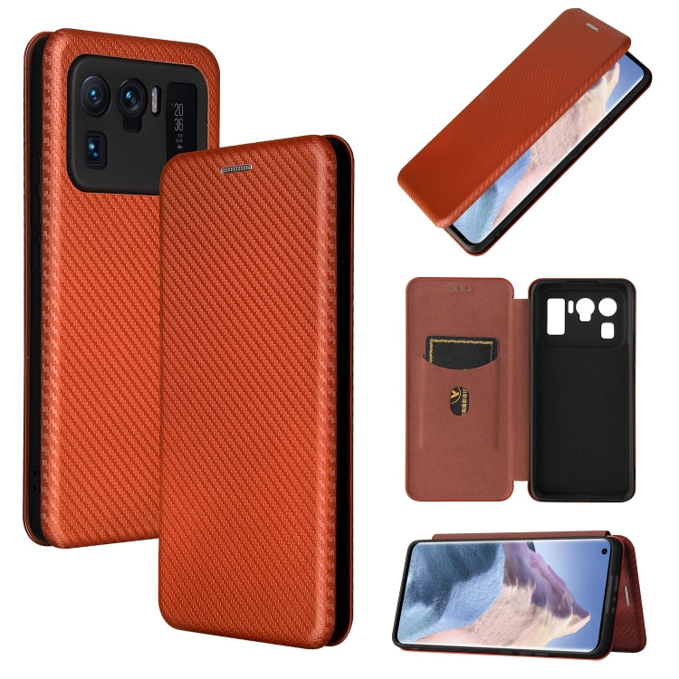 For Xiaomi Mi 11 Ultra Carbon Fiber Texture Horizontal Flip TPU + PC + PU Leather Case with Card Slot