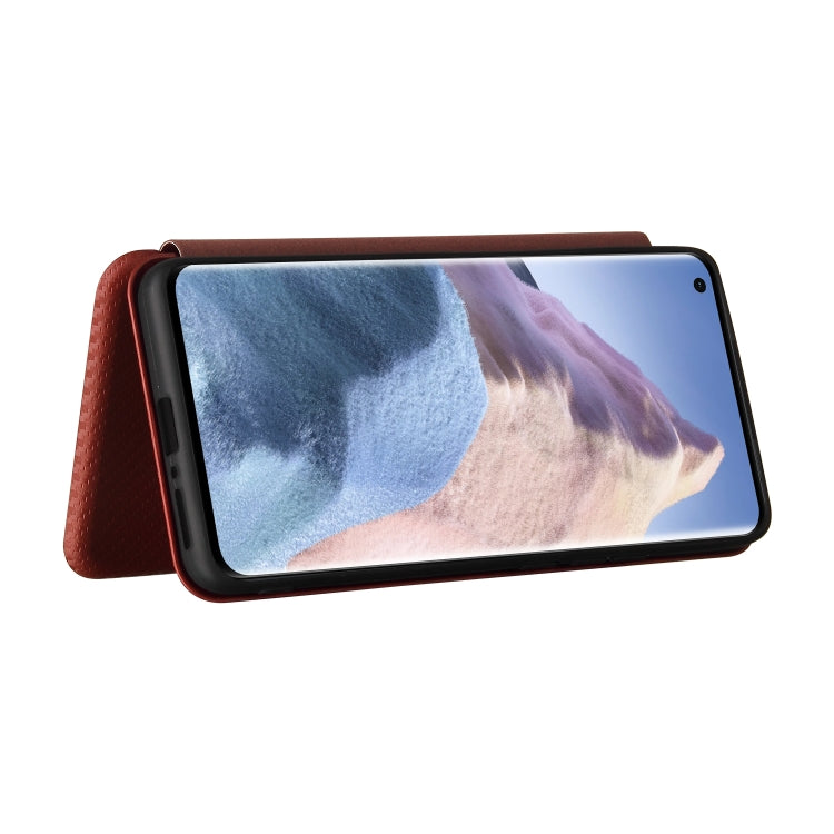 For Xiaomi Mi 11 Ultra Carbon Fiber Texture Horizontal Flip TPU + PC + PU Leather Case with Card Slot