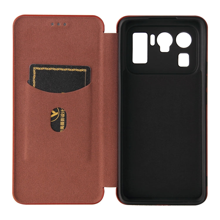 For Xiaomi Mi 11 Ultra Carbon Fiber Texture Horizontal Flip TPU + PC + PU Leather Case with Card Slot