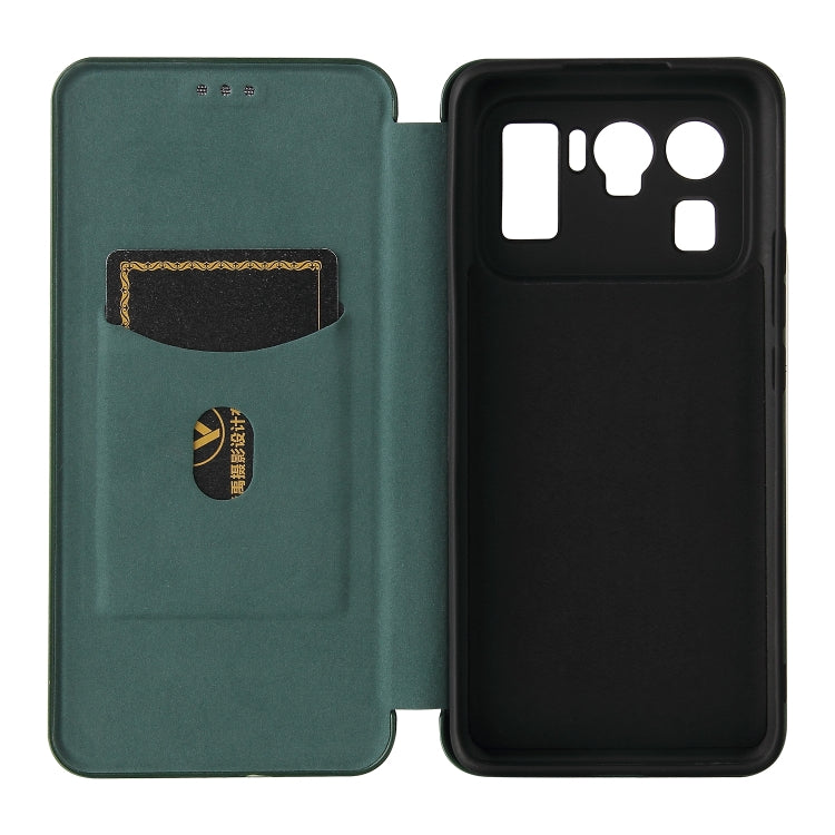 For Xiaomi Mi 11 Ultra Carbon Fiber Texture Horizontal Flip TPU + PC + PU Leather Case with Card Slot