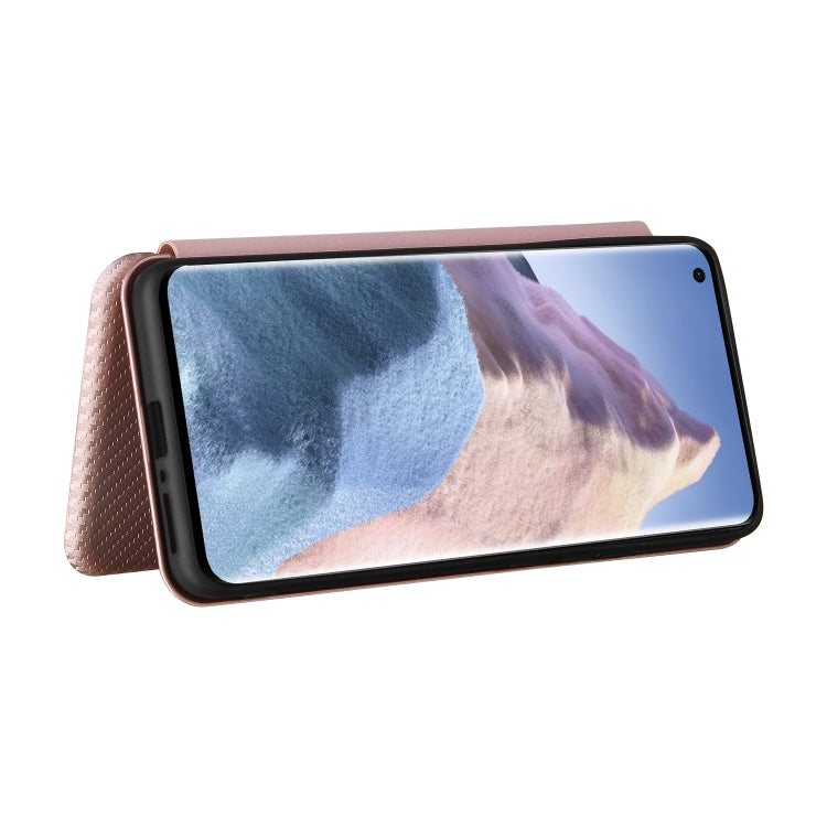 For Xiaomi Mi 11 Ultra Carbon Fiber Texture Horizontal Flip TPU + PC + PU Leather Case with Card Slot