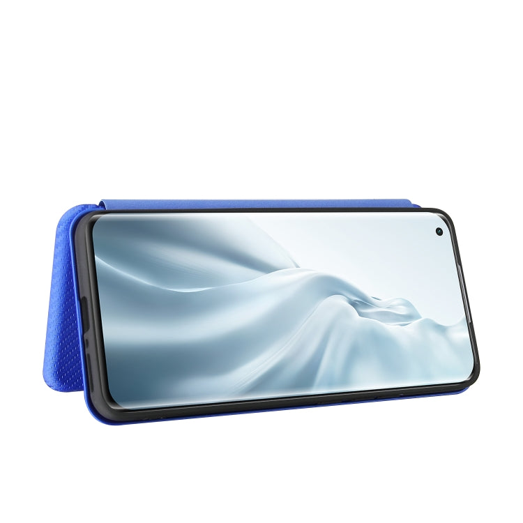 For Xiaomi Mi 11 Pro Carbon Fiber Texture Horizontal Flip TPU + PC + PU Leather Case with Card Slot